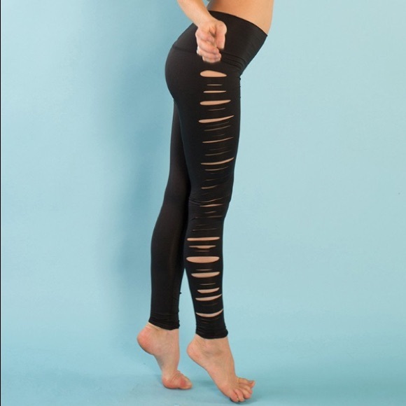 side ripped leggings